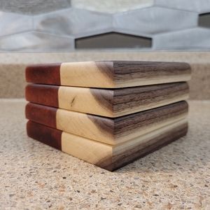 Walnut and resin coasters